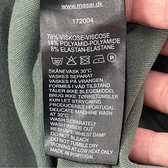 Masai Balsam Green Relaxed Fit Lagenlook Midi Dress Boxy Minimal Boho Size Med - Picture 12 of 13